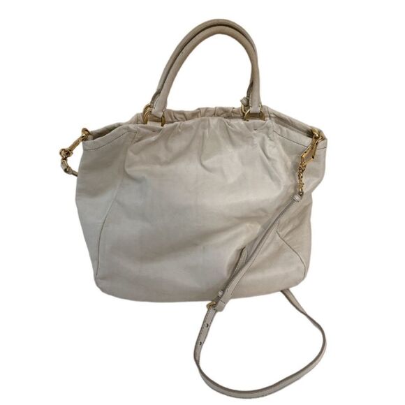 PRADA Vitello Two Way Hobo Beige Fringe Leather Bag - Picture 5 of 15